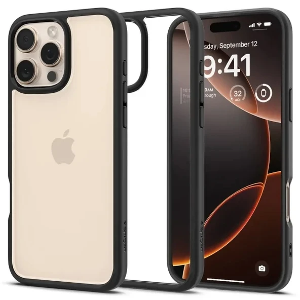 Spigen Ultra Hybrid [Sararma Önleyici] iPhone 16 Pro Max Kılıf iPhone 16 Pro Max Matte Black