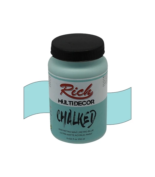 Rich Multi Decor Chalked Boya 250 ml Retro Mavi 4546 ürün görseli 1