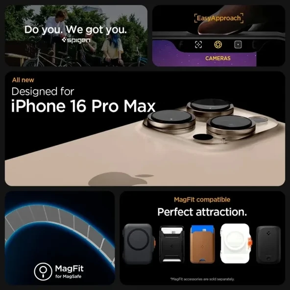Spigen Rugged Armor MagFit iPhone 16 Pro Max Kılıf iPhone 16 Pro Max Matte Black