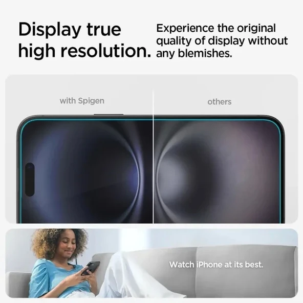 Spigen iPhone 15 Plus Temperli [GlasTR EZ FIT] Cam Ekran Koruyucu - 3