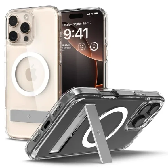 Spigen Ultra Hybrid S MagFit Designed for iPhone 16 Pro Kılıf iPhone 16 Pro Crystal Clear
