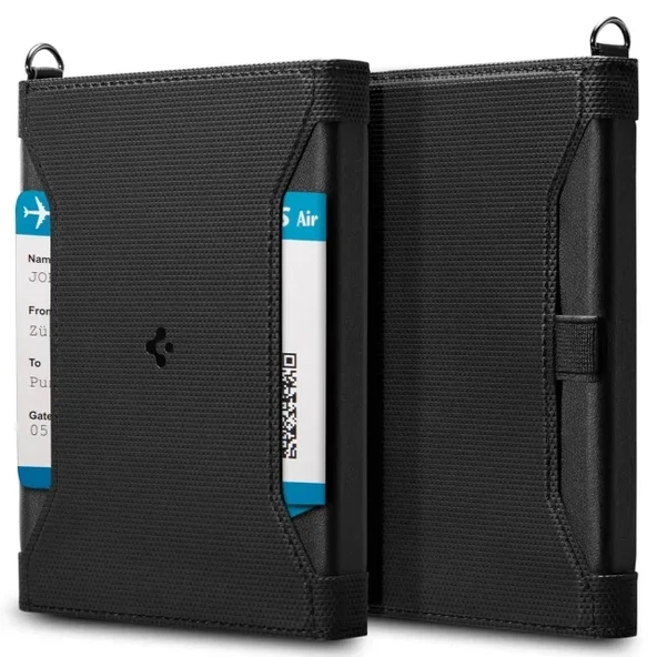 Spigen Life Pasaport Kartı Kapak Tutacağı Siyah