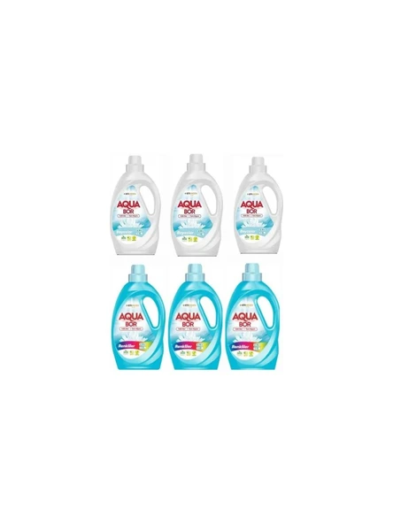 Eti Maden Aquabor (Boron) Sıvı Çamaşır Deterjanı Beyazlar ve Renkliler Için 2,15 L x 6 Adet