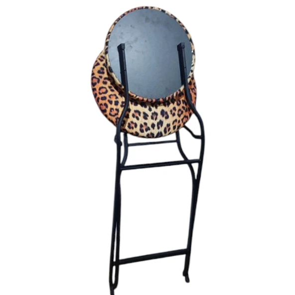 Leopar Siyah Desenli Katlanır Sandalye  Şık, Modern ve Dayanıklı - 4