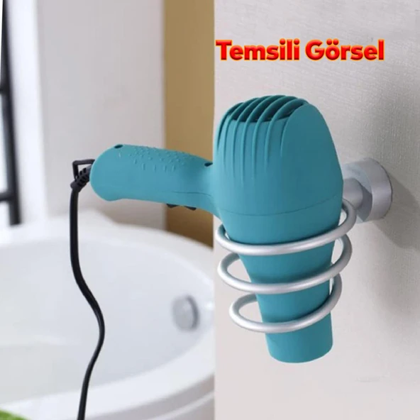 Banyo Lavabo Kuaför Salonu Berber Fön Makina Asma Saç Kurutma Makinası Metal Aparat Askısı - Resim 4