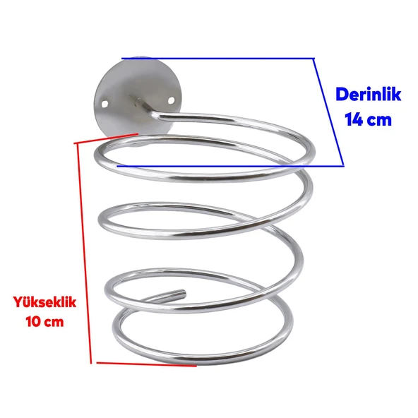 Banyo Lavabo Kuaför Salonu Berber Fön Makina Asma Saç Kurutma Makinası Metal Aparat Askısı - Resim 2