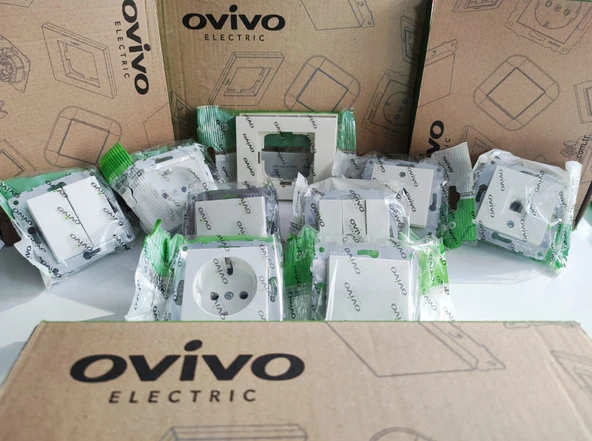 Ovivo Beyaz Light Zil Anahtarı Çerçeveli - 2