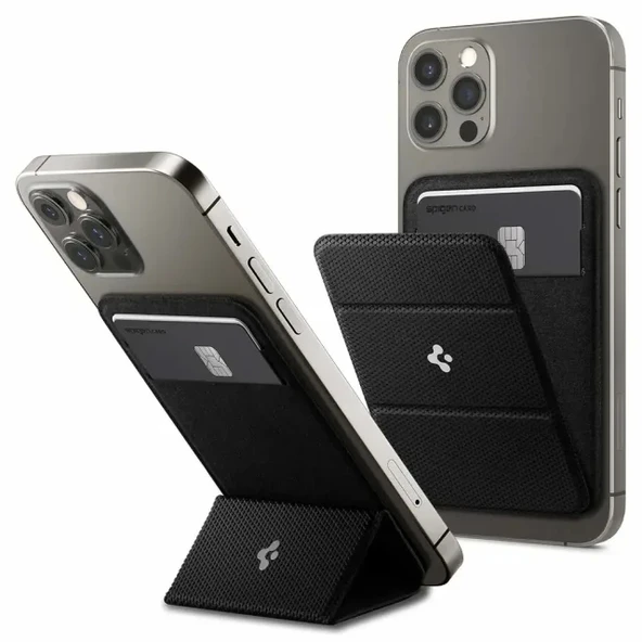 Spigen iphone 15/14/13 Smart Fold (MagFit) Magnetic Cüzdan Kart Cüzdan Black