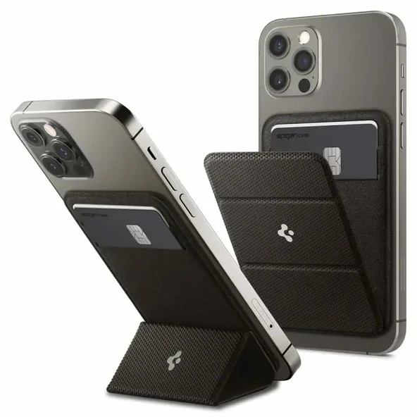 Spigen iphone 15/14/13 Smart Fold (MagFit) Magnetic Cüzdan Kart Cüzdan Gunmetal