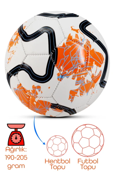 Hentbol Topu Renkli Yıldırım Soft Katmanlı Çocuk Mini Futbol Topu No:1 İç Mekan Minik Top F77 - 3