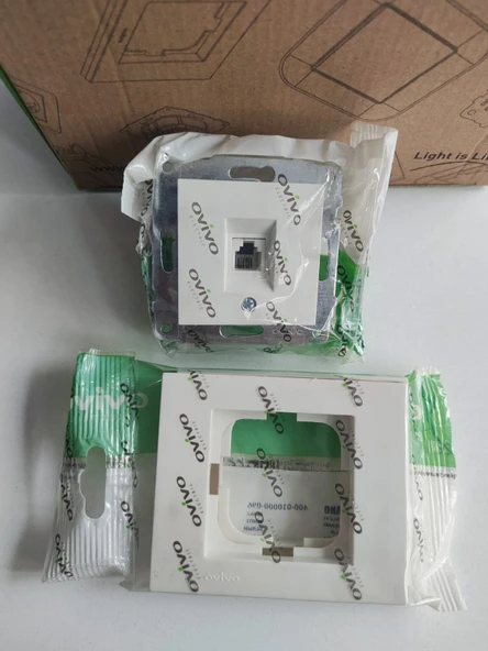 Ovivo Beyaz Numeris Telefon Priz Çerçeveli