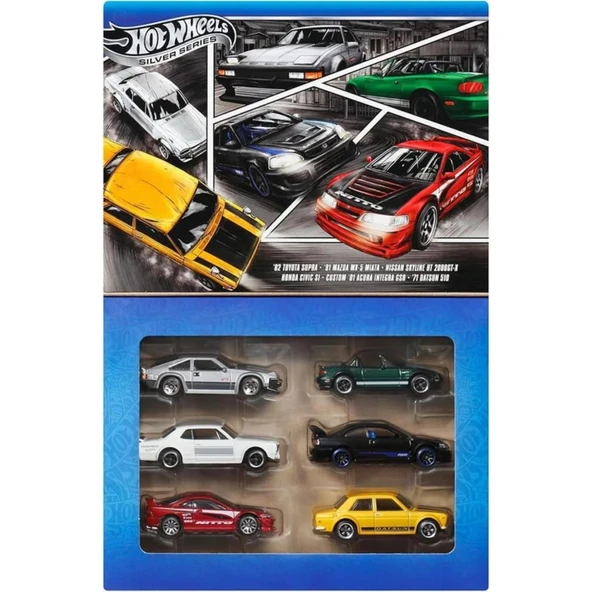 Hot Wheels Japan Silver Series 6'lı Araç Seti Japon Serisi JBY77