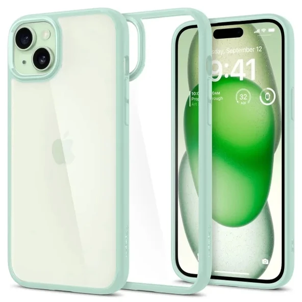 Spigen iphone 15 [Askeri Derecede Koruma] Ultra Hibrit Kılıf iPhone 15 Apple Green