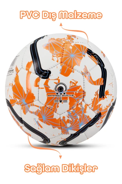 Hentbol Topu Renkli Yıldırım Soft Katmanlı Çocuk Mini Futbol Topu No:1 İç Mekan Minik Top F77 - 4