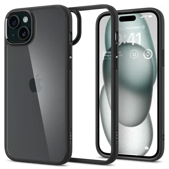 Spigen Ultra Hybrid iPhone 15 Pro Max Kılıf(2023) Matte Black iPhone 15 Plus