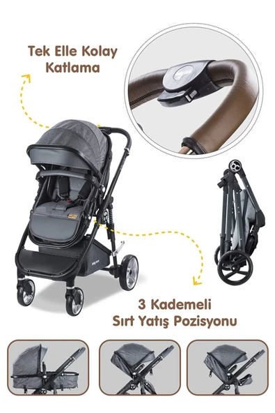 Bc 440 Colorado Travel Sistem Bebek Arabası ( Gri ) - 6