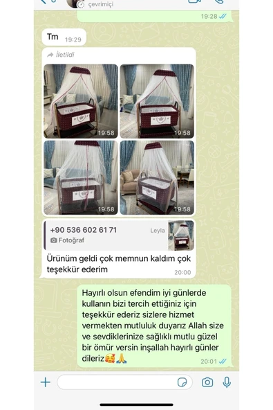 Keten Kumaş Portatif Tekerlekli Anne Yanı Cibinlikli Hamak Sepet Beşik - 4