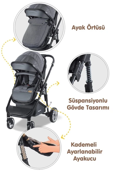 Bc 440 Colorado Travel Sistem Bebek Arabası ( Gri ) - 5