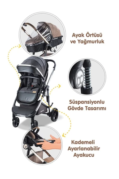 Bc 440 Colorado Chrome Travel Sistem Bebek Arabası ( Siyah ) - 2