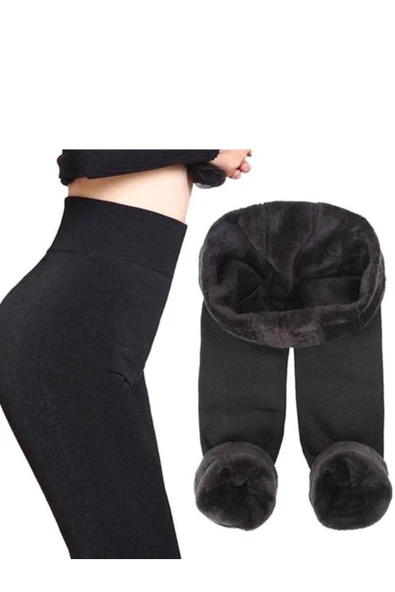 İçi Peluş Polar Kürklü Termal Kışlık Tayt Tekli Paket