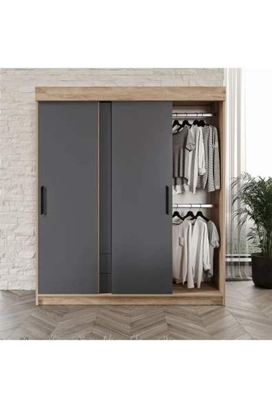 Afilli İzmir Cocuk Odası Takımı Tamamı Mdf Flora Ve Antrasit - 4