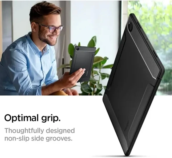 Spigen Rugged Armor Galaxy Tab A8 10.5 İnç Kılıf - Matte Black - 5