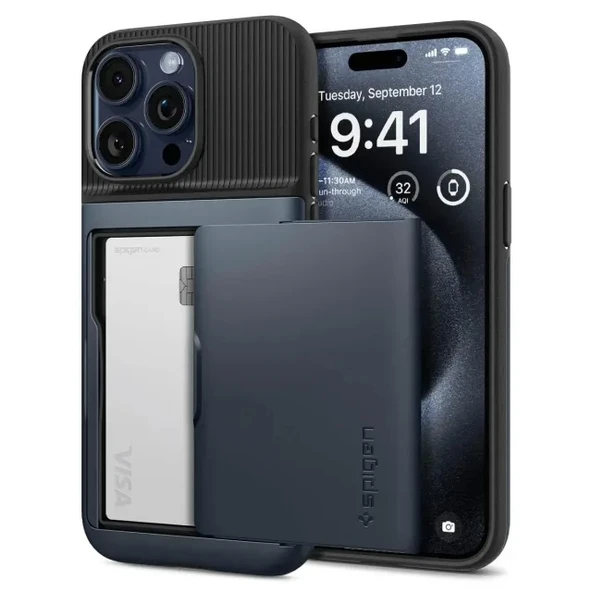 Spigen iPhone 15 Pro Slim Armor CS Kılıf (2023) Metal Slate