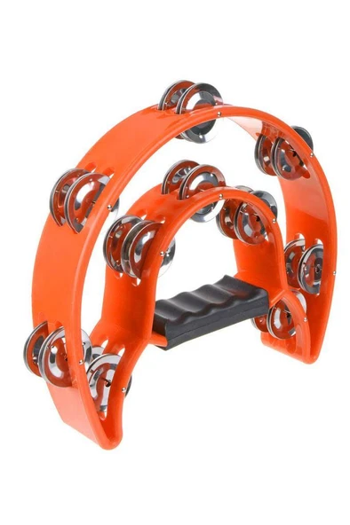 Midex TF-26OR Çift Sıra 10 Zilli Turuncu Tef Tamburin (El Kavrama Aksamlı) - 2