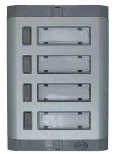 ENDER Işıksız 4lü Etiketli Alüminyum Zil Paneli 4 Butonlu