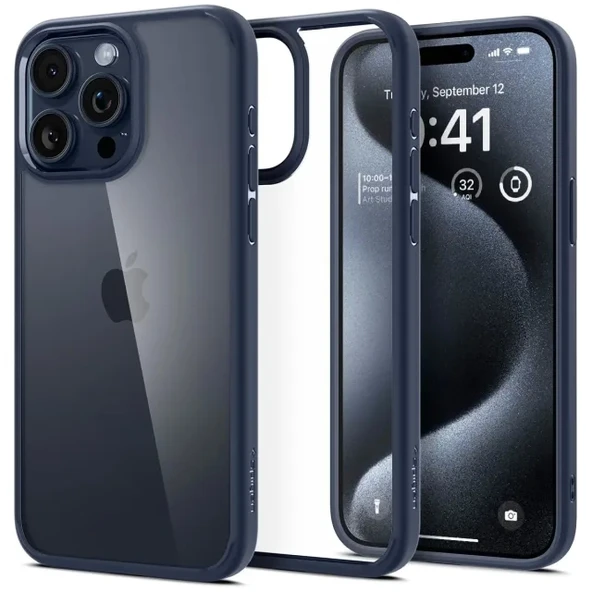 Spigen Ultra Hybrid iPhone 15 Pro Max Kılıf(2023) Navy Blue iPhone 15 Pro