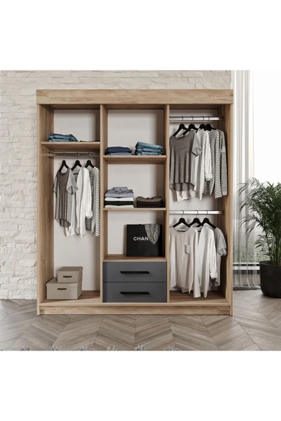 Afilli İzmir Cocuk Odası Takımı Tamamı Mdf Flora Ve Antrasit - 5