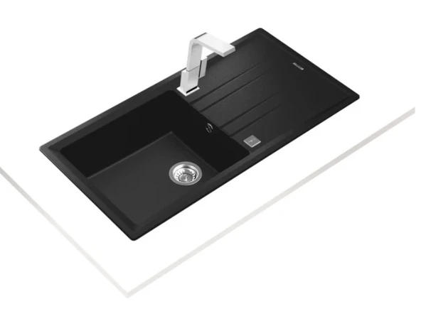 TEKA Stone 60 L-TG TEK GÖZLÜ TEZGAHÜSTÜ METALİK SİYAH GRANİT EVYE - Resim 2