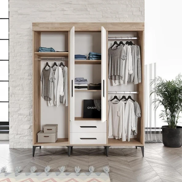 Afilli Ildır Çocuk Odası Takımı Tamamı Mdf Flora Beyaz Aynalı - 4