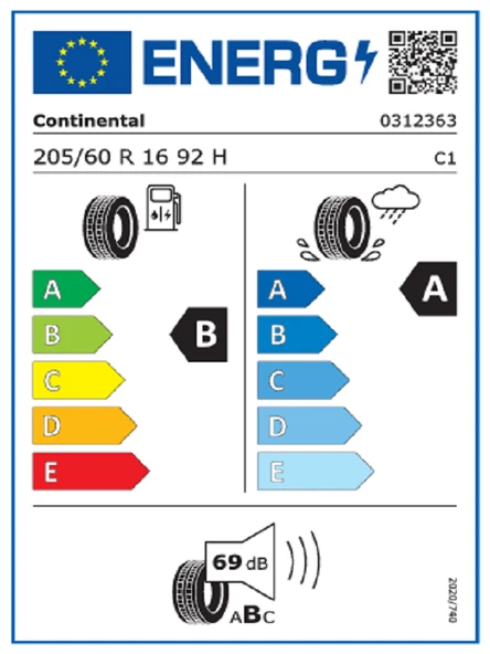 Continental 205/60R16 92H FR UltraContact Oto Yaz Lastiği (Üretim Yılıi: 2024) - Resim 2