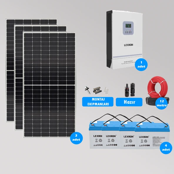 CKS ENERJI 3 kW Hazır Solar Paket Kolay Kurulum(ORTA PAKET)