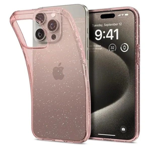 Spigen iPhone 15 Pro Max Liquid Crystal Kılıf (2023) Rose Quartz
