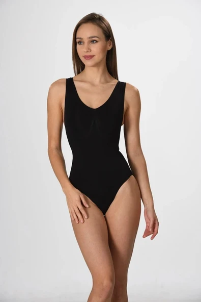 Kadın Beyaz Kalın Askılı Çıtçıtlı Body Korse Yeni Sezon - Resim 2