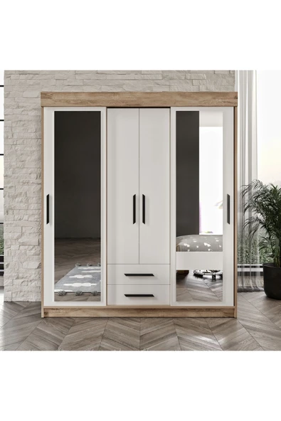 Afilli Ildır Çocuk Odası Takımı Tamamı Mdf Flora Beyaz Aynalı - 5