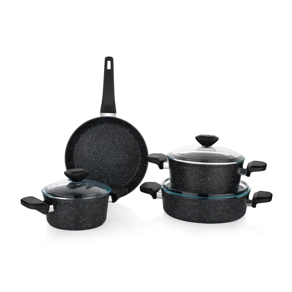 Schafer Etna Yanmaz Yapışmaz Tencere Seti 7 Parça-Siyah - 2