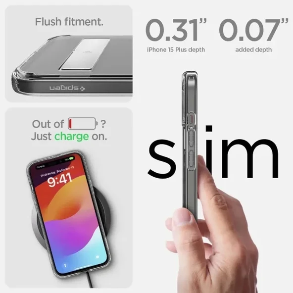 Spigen Manyetik Ultra Hybrid S MagFit iPhone 15 Plus Kılıf  Black