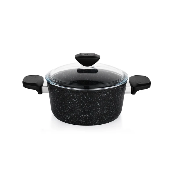 Schafer Etna Yanmaz Yapışmaz Tencere Seti 7 Parça-Siyah - 3