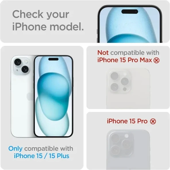 Spigen iPhone 15 Plus/iPhone 15 [GlasTR Optik] Kamera Lensi Koruyucu Siyah