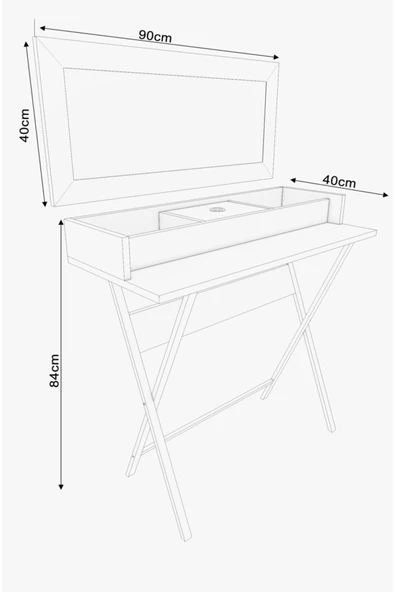 Stilvoll Aynalı Makyaj Masası - 8