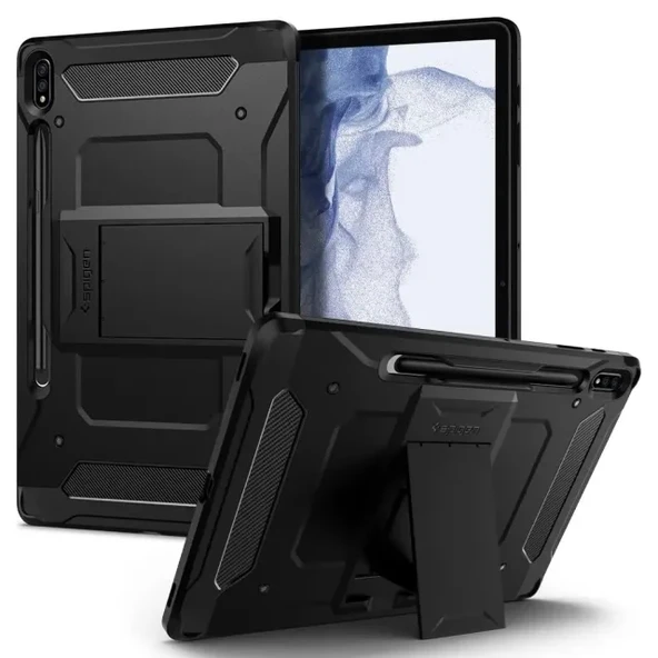 Spigen Tough Armor Pro Galaxy Tab S8 Plus / S7 Plus Kılıf - Siyah Black
