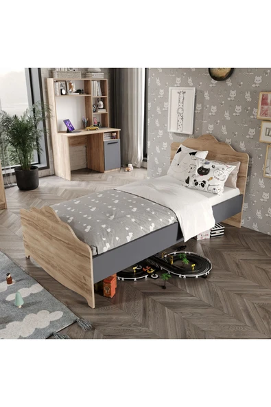 Afilli İzmir Cocuk Odası Takımı Tamamı Mdf Flora Ve Antrasit - 6