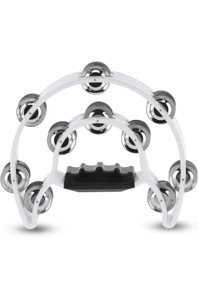 Midex TF-26WH Çift Sıra 10 Zilli Beyaz Tef Tamburin (El Kavrama Aksamlı) - 2