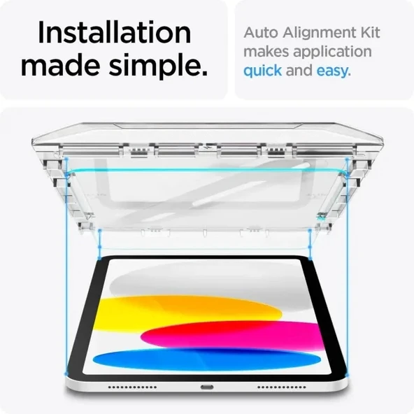 Spigen iPad 10. Nesil 10.9 inch [GlasTR EZ Fit] Tamperli Cam Ekran Koruyucu - 3