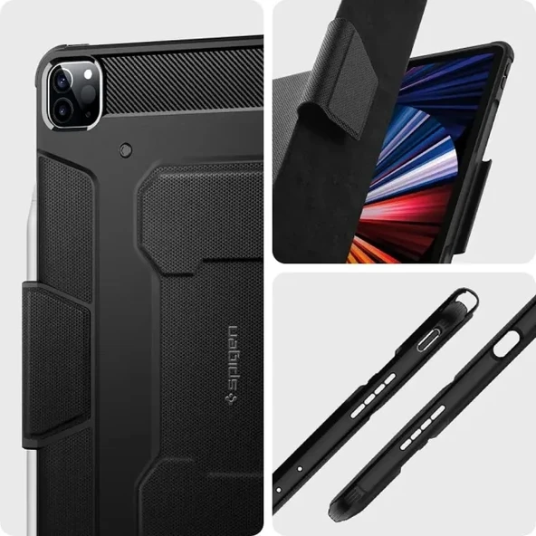 Spigen Rugged Armor Pro iPad Pro 12.9 inç Kılıf - Siyah - 4