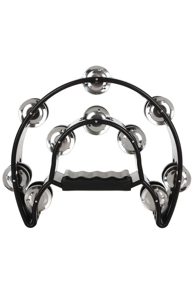 Midex TF-26BK Çift Sıra 10 Zilli Siyah Tef Tamburin (El Kavrama Aksamlı) - 2