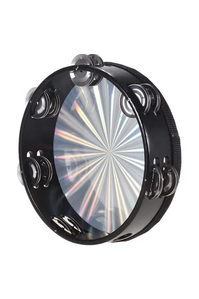 Midex TF-28SL Çift Sıra 6 Zilli Gümüş Renk Derili Tef Tamburin (20.5 cm) - 2